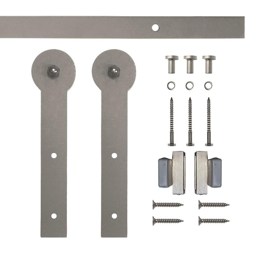 Quiet Glide 48in Satin Nickel Interior Strap Mount Barn Door Kit in