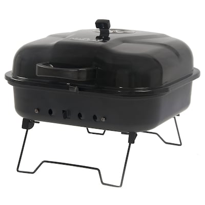 Portable Charcoal Grill 206-sq In Black/Porcelain Coated Portable Charcoal  Grill