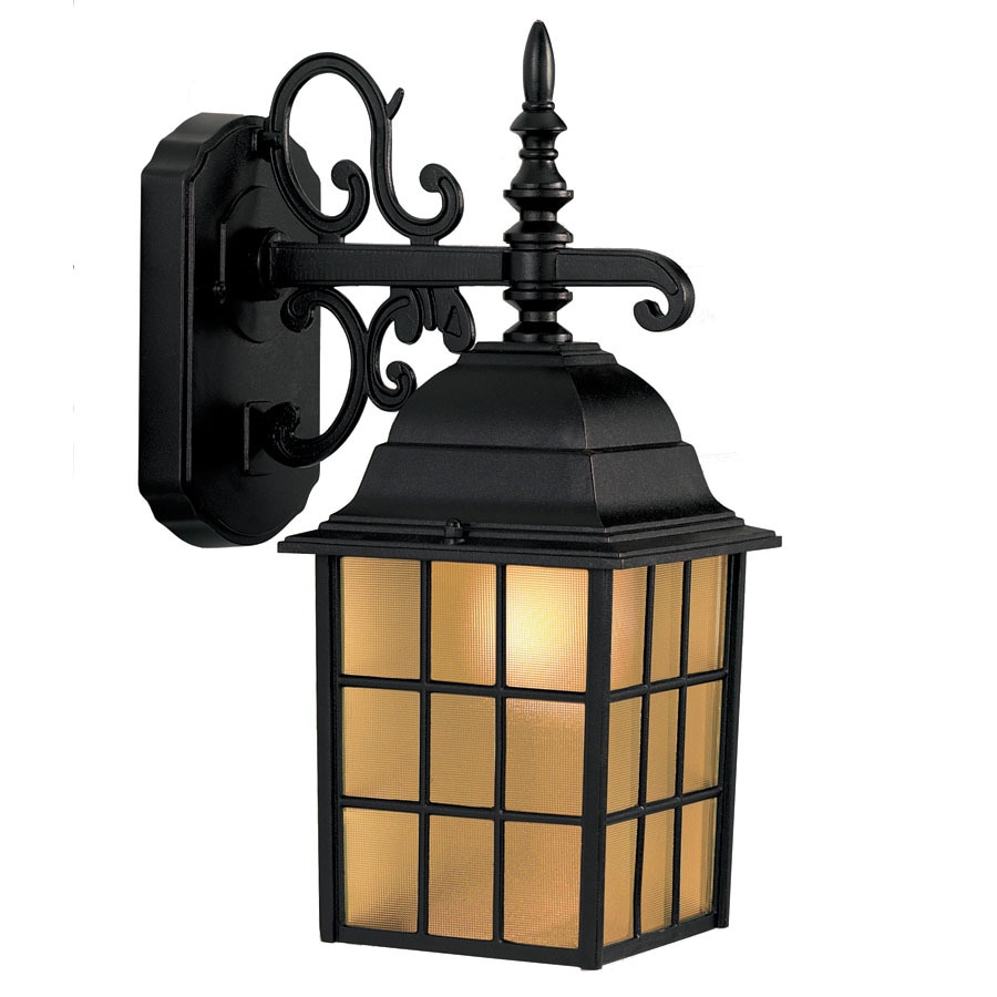 Portfolio 14.37-in H Sand Black Outdoor Wall Light at Lowes.com