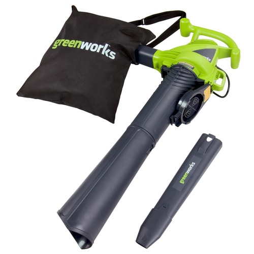 Greenworks 12-Amp 380-CFM 230-MPH Corded Electric Leaf Blower (Vacuum Kit Included) in the ...