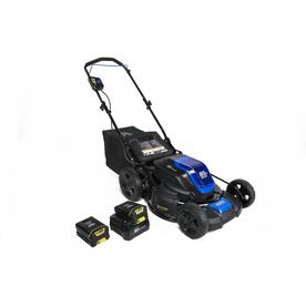 Cordless Electric Push Lawn Mowers At Lowes Kobalt 80 Volt Brushless Lithium Ion 21 In Cordless Electric Lawn Mower Batteries