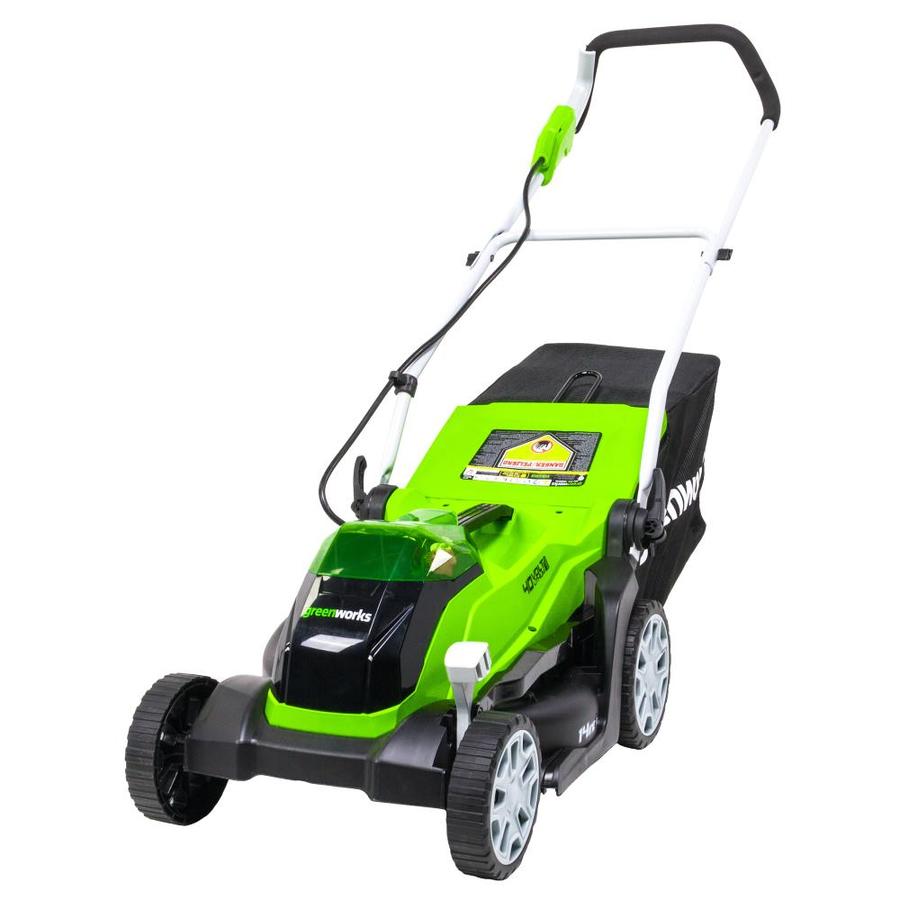 Greenworks 40-volt Max Lithium Ion Push 14-in Cordless Electric Lawn ...