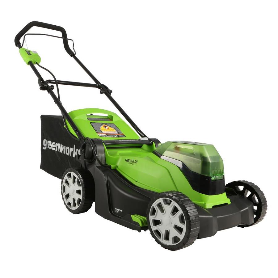 Greenworks 24-Volt Lithium Ion Push 17-in Cordless Electric Lawn Mower ...