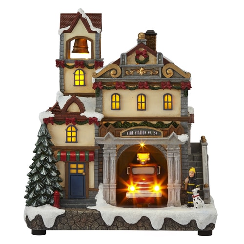 Carole Towne PreLit Musical Village Scene with Twinkling Multicolor