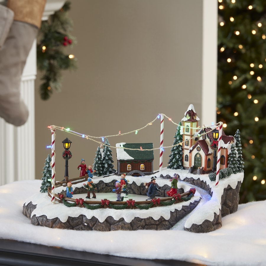 Holiday Living Pre-Lit Musical Village Scene Figurine with ...