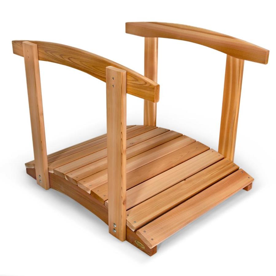 All Things Cedar 3Ft Cedar Bridge with Side Rails in the Garden