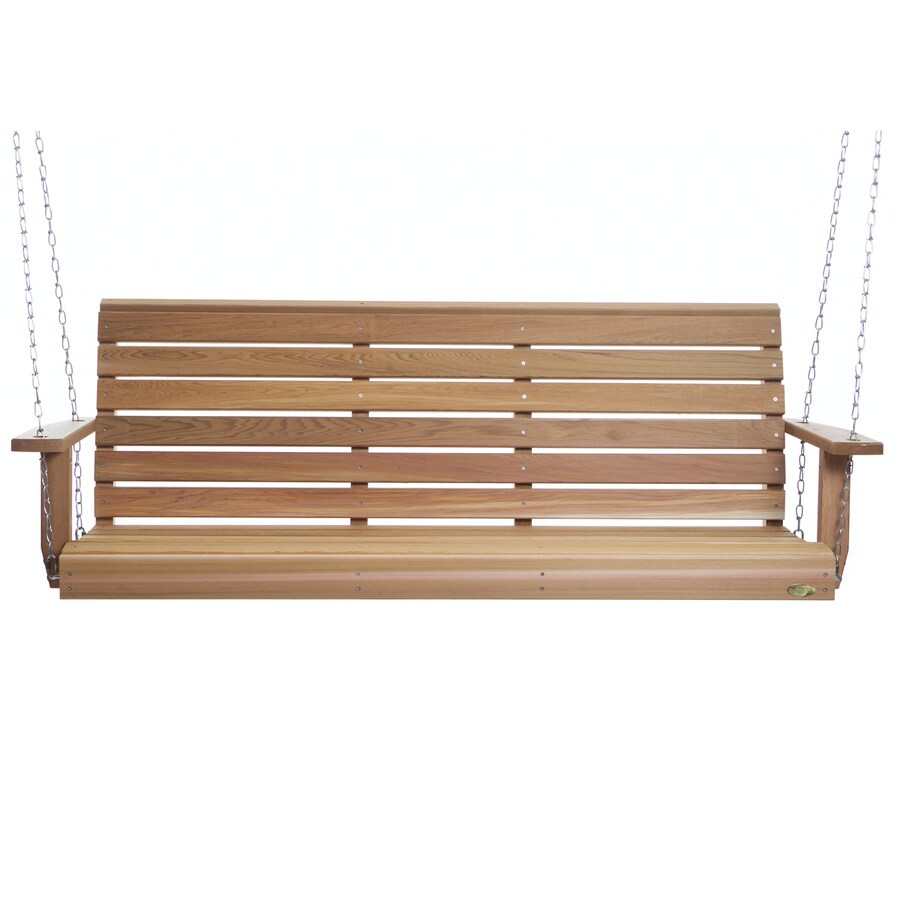 All Things Cedar 2person Natural Cedar Wood Outdoor Swing in the Porch