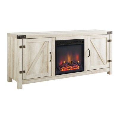Walker Edison White Oak Fireplace Tv Stand At Lowes Com