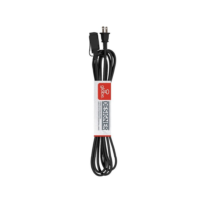 Globe Electric 9ft 16/2 Designer Extension Cord black solid colored connector 3 Outlets at
