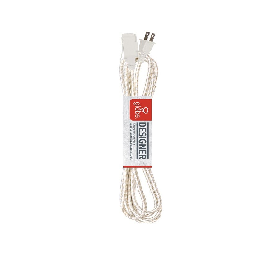 Globe Electric 9ft 16/2 Designer Extension Cord gold & white solid colored connector 3 Outlets