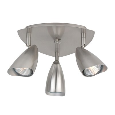 Grayson 3 Light 5 12 In Brushed Steel Dimmable Standard Flush Mount Fixed Track Kit Grayson 3 Light 5 12 In Brushed Steel Dimmable Standard Flush Mount Fixed Track Kit