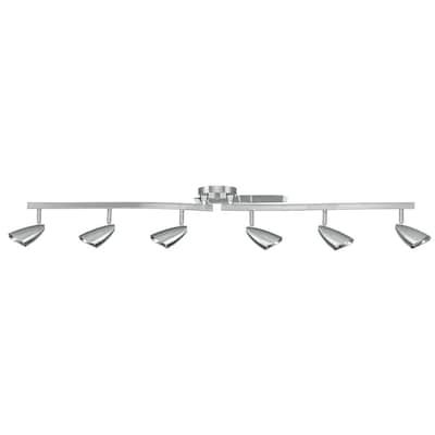 Grayson 6 Light 52 36 In Brushed Steel Dimmable Standard Linear Track Lighting Kit Grayson 6 Light 52 36 In Brushed Steel Dimmable Standard Linear Track Lighting Kit