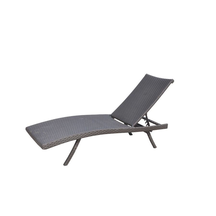 Allen + roth Aluminum Stackable Folding Patio Chaise Lounge Chair at