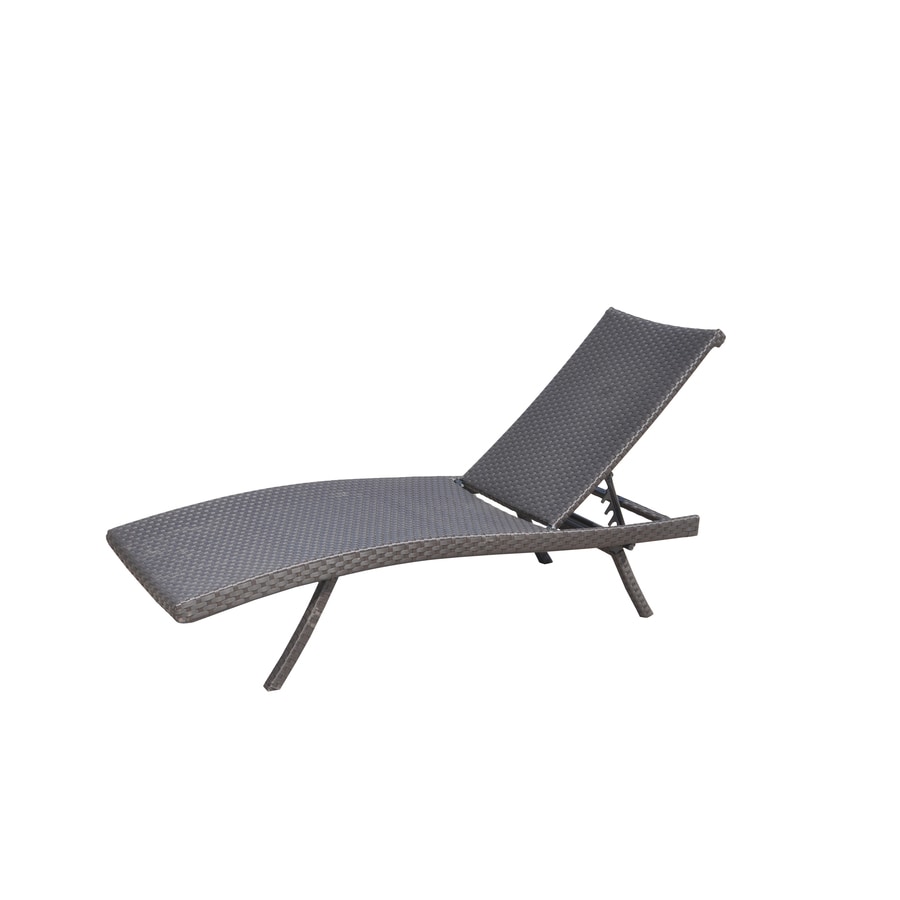 Allen Roth Aluminum Stackable Folding Patio Chaise Lounge Chair