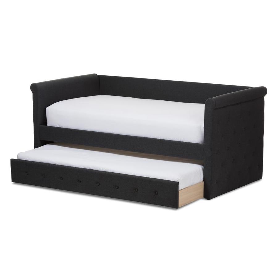 Baxton Studio Alena Charcoal Polyester Sofa Bed