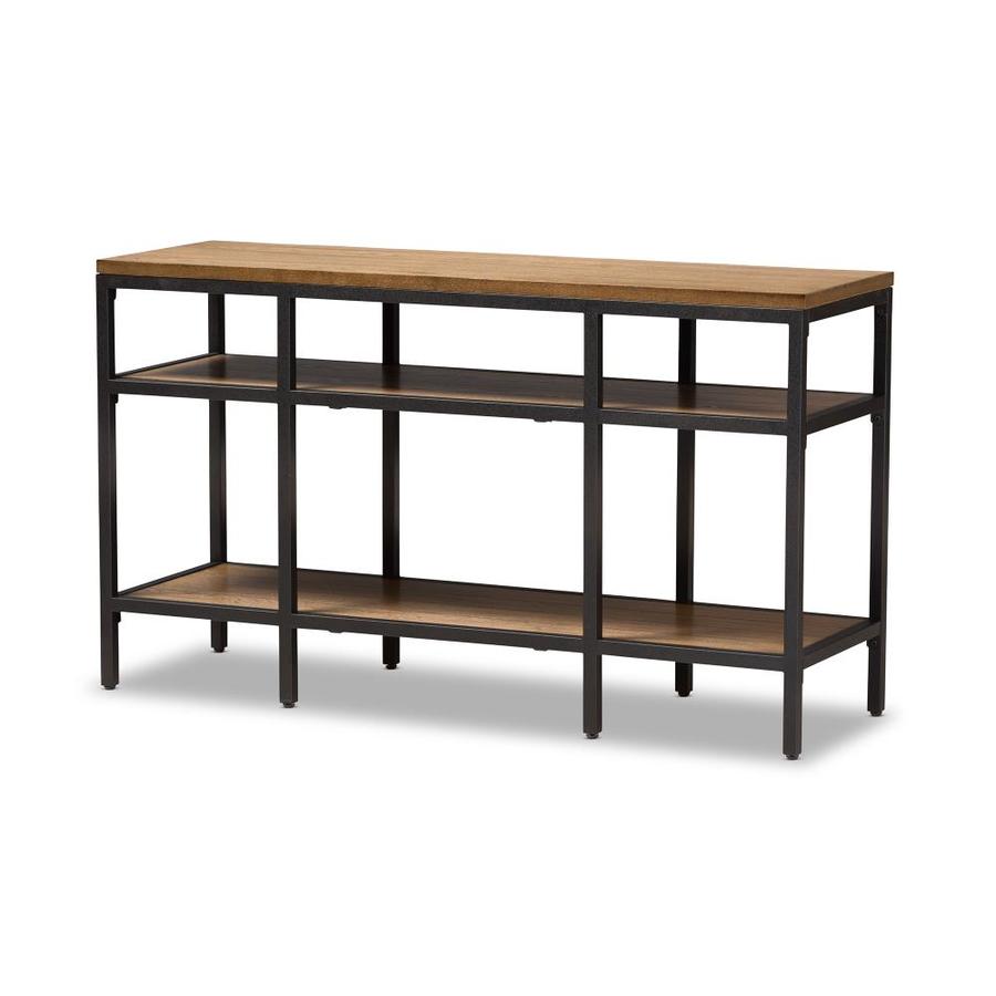 Baxton Studio Caribou Walnut Industrial Console Table