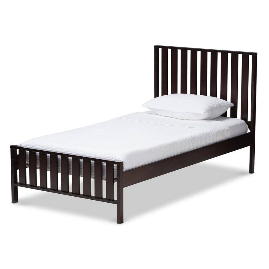 Baxton Studio Harlan Twin Bed- Espresso at Lowes.com