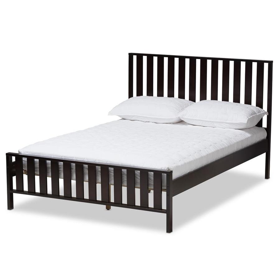 Baxton Studio Harlan Espresso Full Platform Bed in the Beds department ...