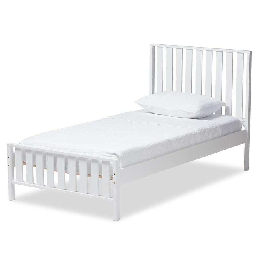 Baxton Studio Harlan Twin Bed- White at Lowes.com