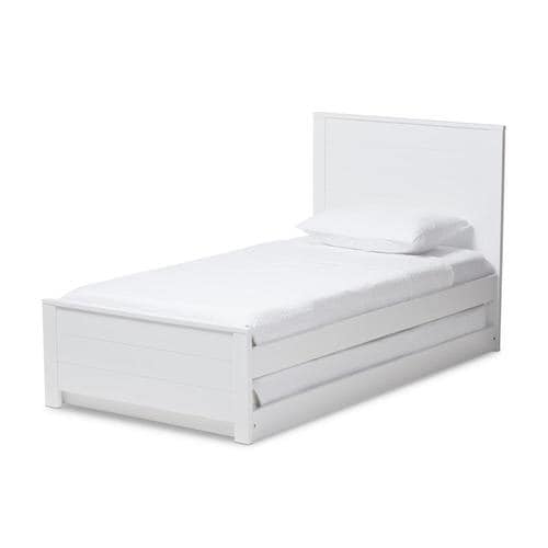 Baxton Studio Catalina White Twin Trundle Bed At Lowes Com