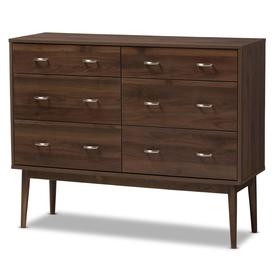 Baxton Studio Disa Dresser Walnut Baxton Studio Disa Dresser Walnut