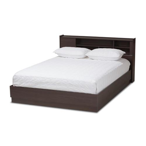 Baxton Studio Larsine Espresso Queen Panel Bed with Storage in the Beds