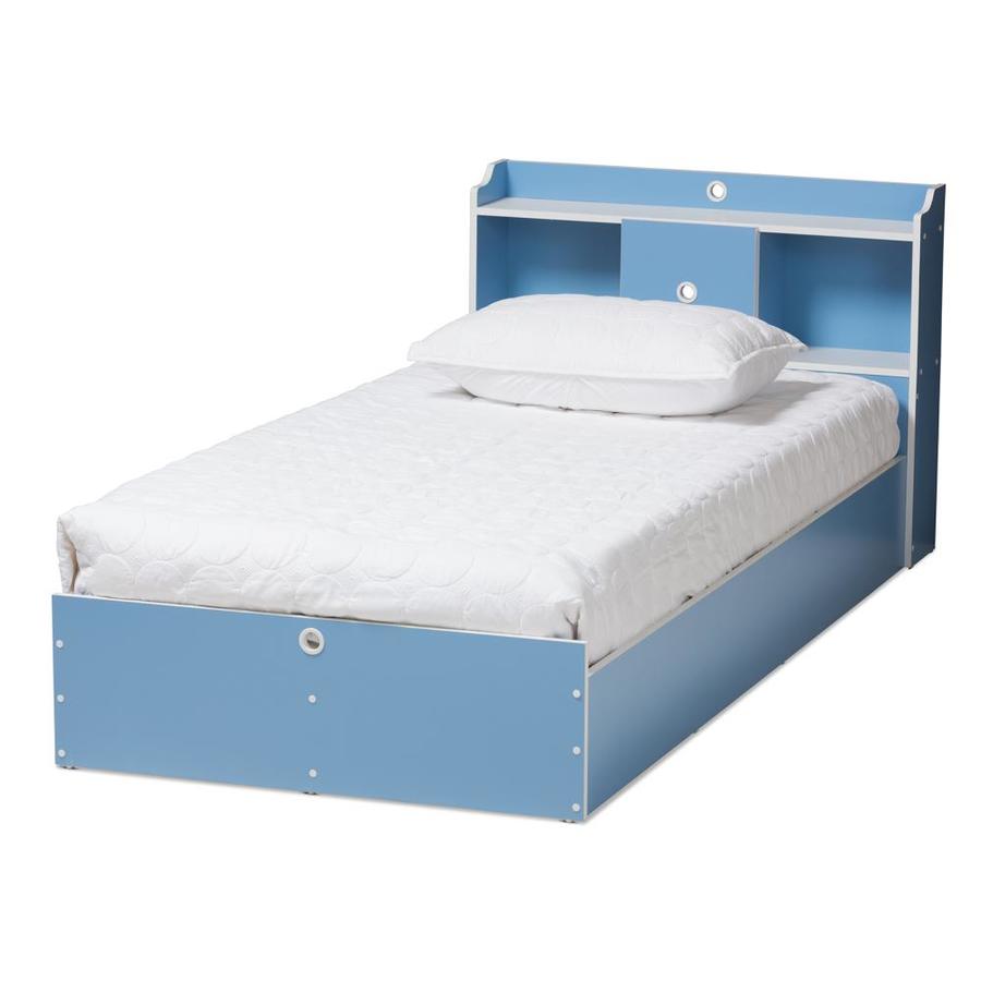 blue twin size bed