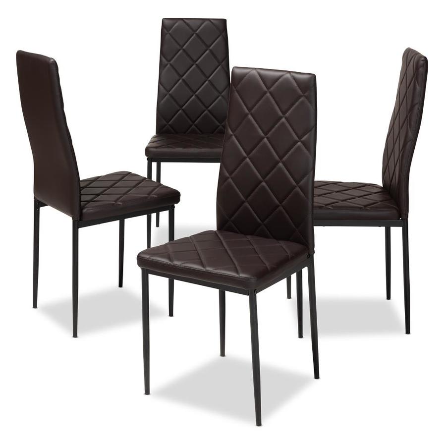 Baxton Studio Set of 4 Blaise Contemporary/Modern Faux Leather Upholstered Dining Side Chair 