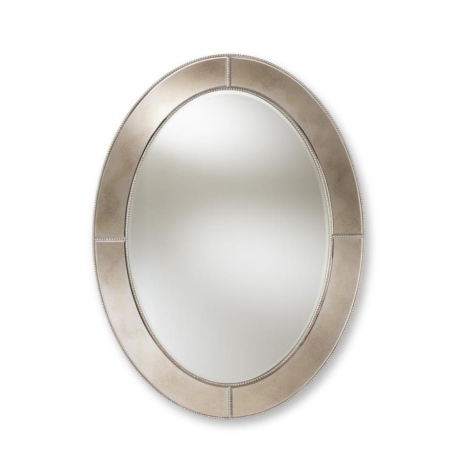 Baxton Studio Branca 48 In L X 36 W Oval Silver Framed