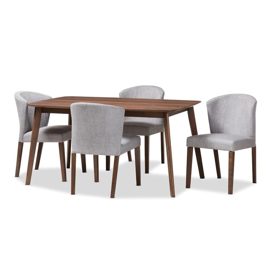 Baxton Studio Cassie Grey Dining Set with Table at Lowes.com