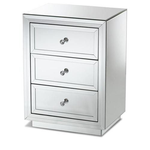 Baxton Studio Lina Nightstand Silver At Lowes Com