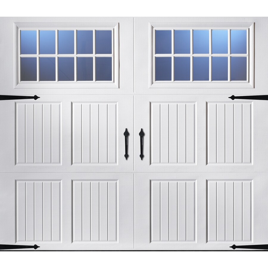 Carriage House 96 In X 84 In Insulated White Single Garage Door With Windows