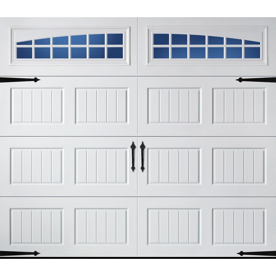 Carriage House 96 In X 84 In Insulated White Single Garage Door With Windows