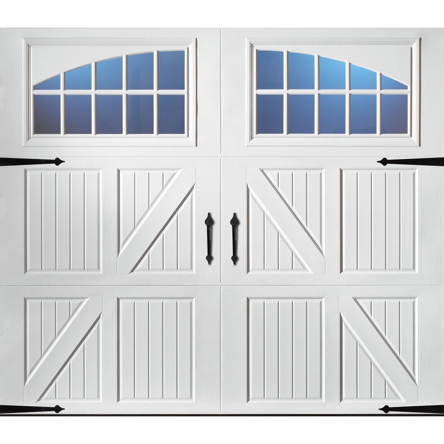 Carriage House 96 In X 84 In White Single Garage Door With Windows