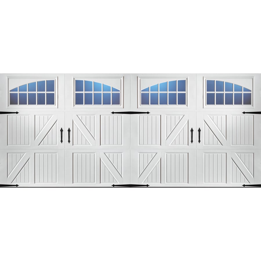 Pella Carriage House 192 In X 84 In White Double Garage Door With