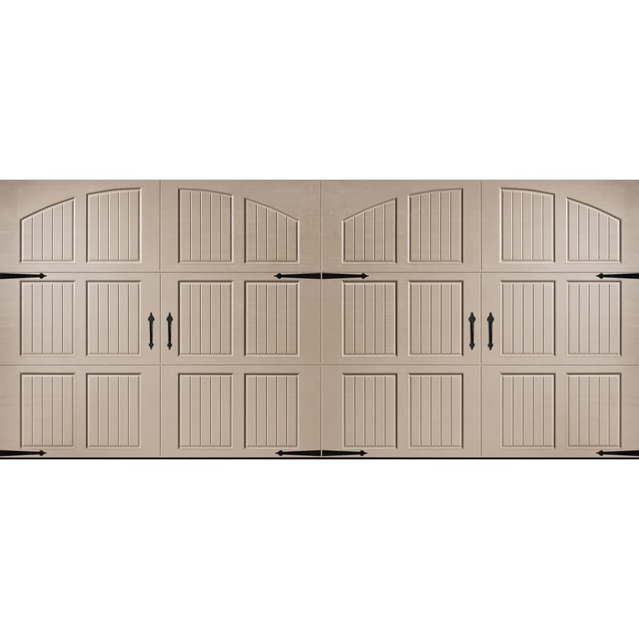 Pella Carriage House 192in x 84in Insulated Sandtone Double Garage Door at