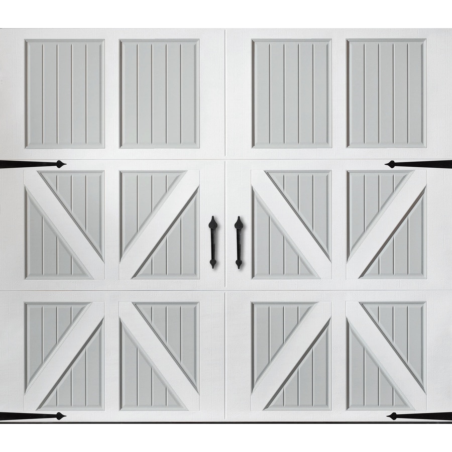 Pella 108in x 84in Insulated True WhiteGray Single Garage Door at