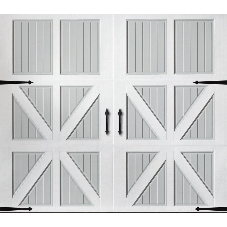 Pella 108in x 84in Insulated True WhiteGray Single Garage Door at