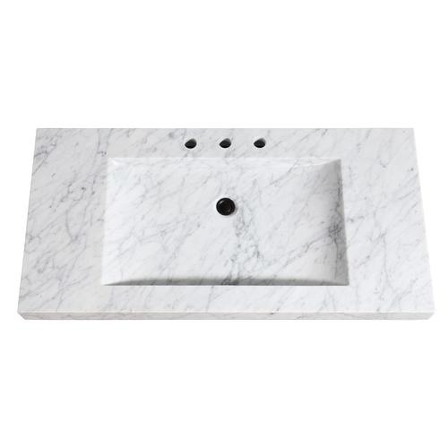 Avanity 43 In Carrera White Natural Marble Bathroom Vanity