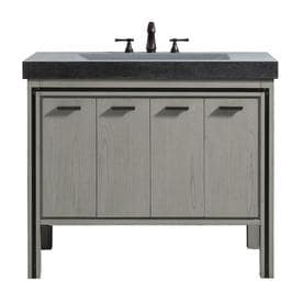 Rustic Bathroom Vanities At Lowes Avanity Dexter 43 In Rustic Gray Single Sink Bathroom Vanity With Granite Top