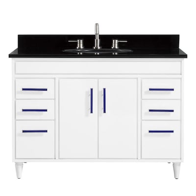 Avanity Layla 49 In White Single Sink Bathroom Vanity With Black Avanity Layla 49 In White Single Sink Bathroom Vanity With Black