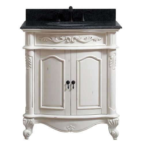 Avanity Delano 31 in Vanity Combo in White finish with Black Granite Top