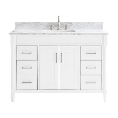 Allen Roth Perrella 49 In White Single Sink Bathroom Vanity With