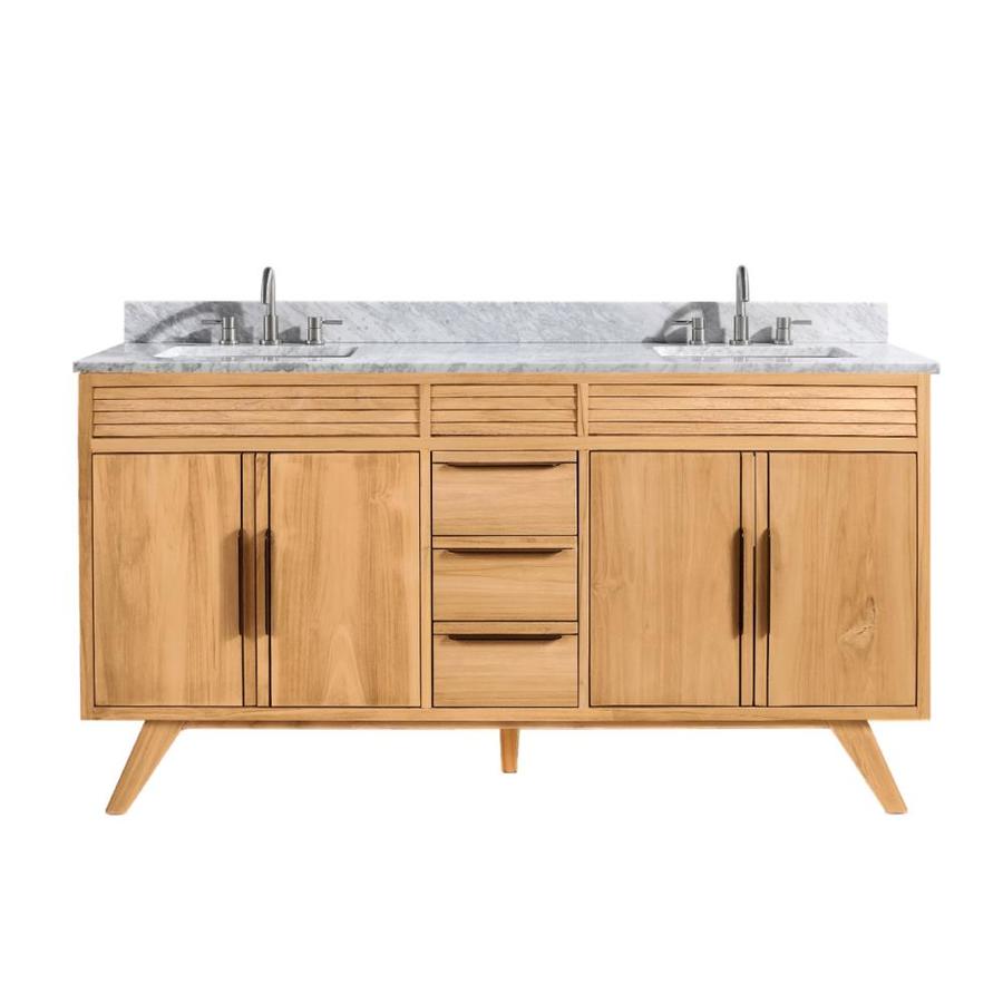 Avanity Taylor 72 In Natural Teak Bathroom Vanity Cabinet In The Bathroom Vanities Without Tops Department At Lowes Com