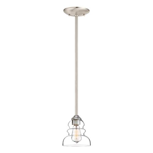 Millennium Lighting Brighton Satin Nickel Industrial Clear Glass Bowl