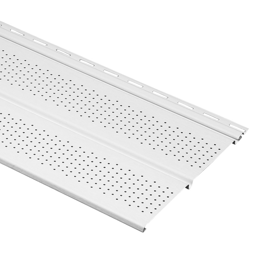 Shop 10in x 144in White/Wood Grain Vinyl Solid Soffit