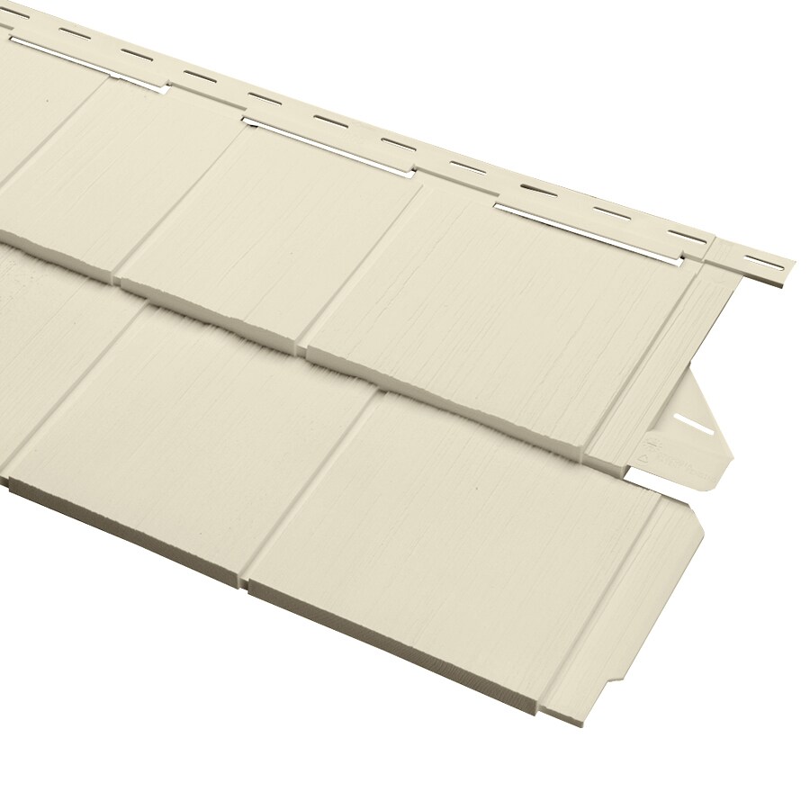 Georgia-Pacific Cedar Spectrum Vinyl Siding Panel Perfection Shake Cream 15.5-in x 54.625-in