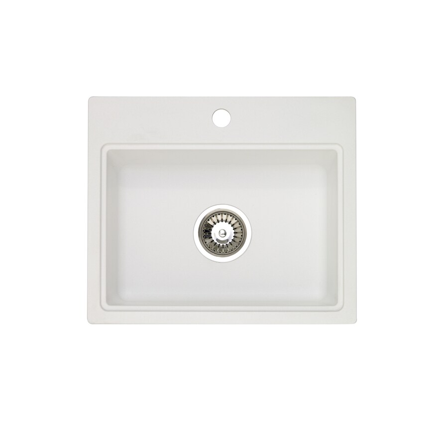 Jacuzzi 17in L x 20in W White Granite 1Hole Bar Sink at