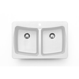Astracast AS-AL20USSK Double Basin Drop In/Undermount Kitchen Sink - White
