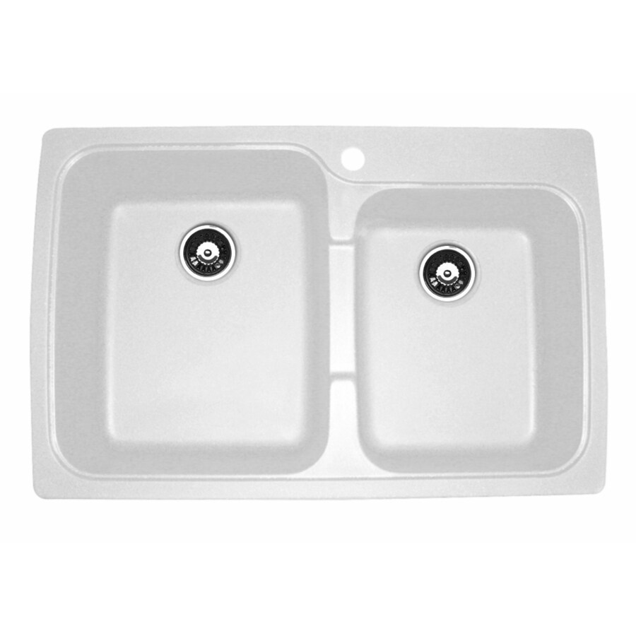 Jacuzzi 33 In X 22 In White Double Basin Drop In Or